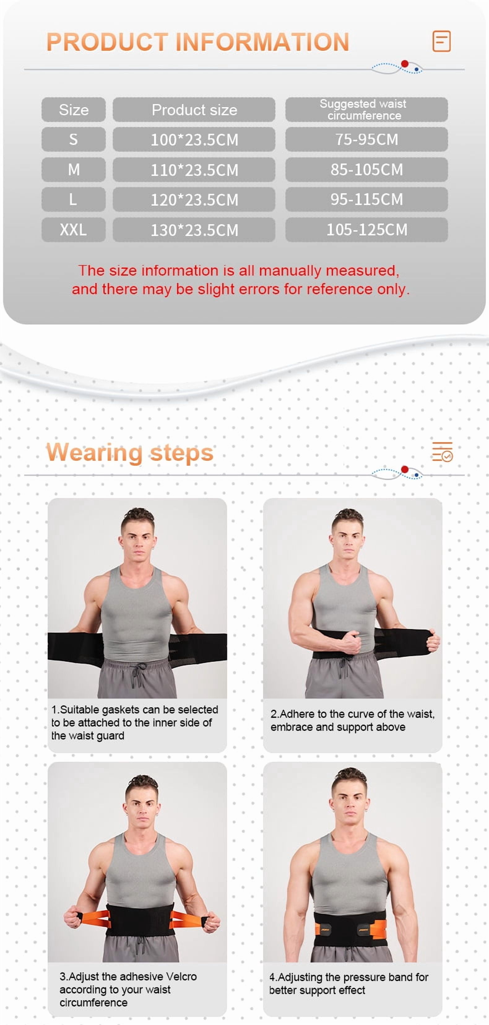 Lower Back Brace Waist Belt Men Women Adjustable Breathable Lumbar，Breathable Knit Back Brace for Lower Back Pain Relief, Lumbar Support - Adjustable Waist Belt with Memory Support Plates & Compressi