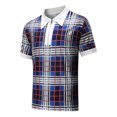 thumbnail image 5 of Floenr Mens T Shirts,Mens Colorblock Stitching Lapel Button Up Short Sleeve Shirts, 5 of 5
