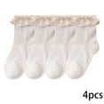 thumbnail image 2 of FJUCHAI Toddler Girls Dance Mesh Ruffle Socks 4-Pairs Summer Breathable Thin Cotton Socks 0-12Y, 2 of 7