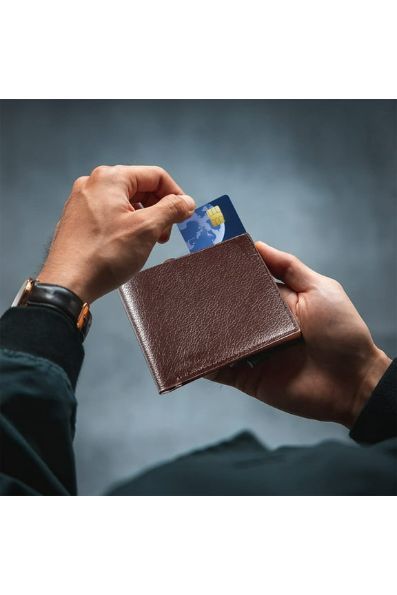 Slim Folding Wallet with Large Capacity for Men, Super Stitching Men's Card Wallet, Sleek and Black, Gift Idea: Brown PU Leather Tri-Fold Wallet