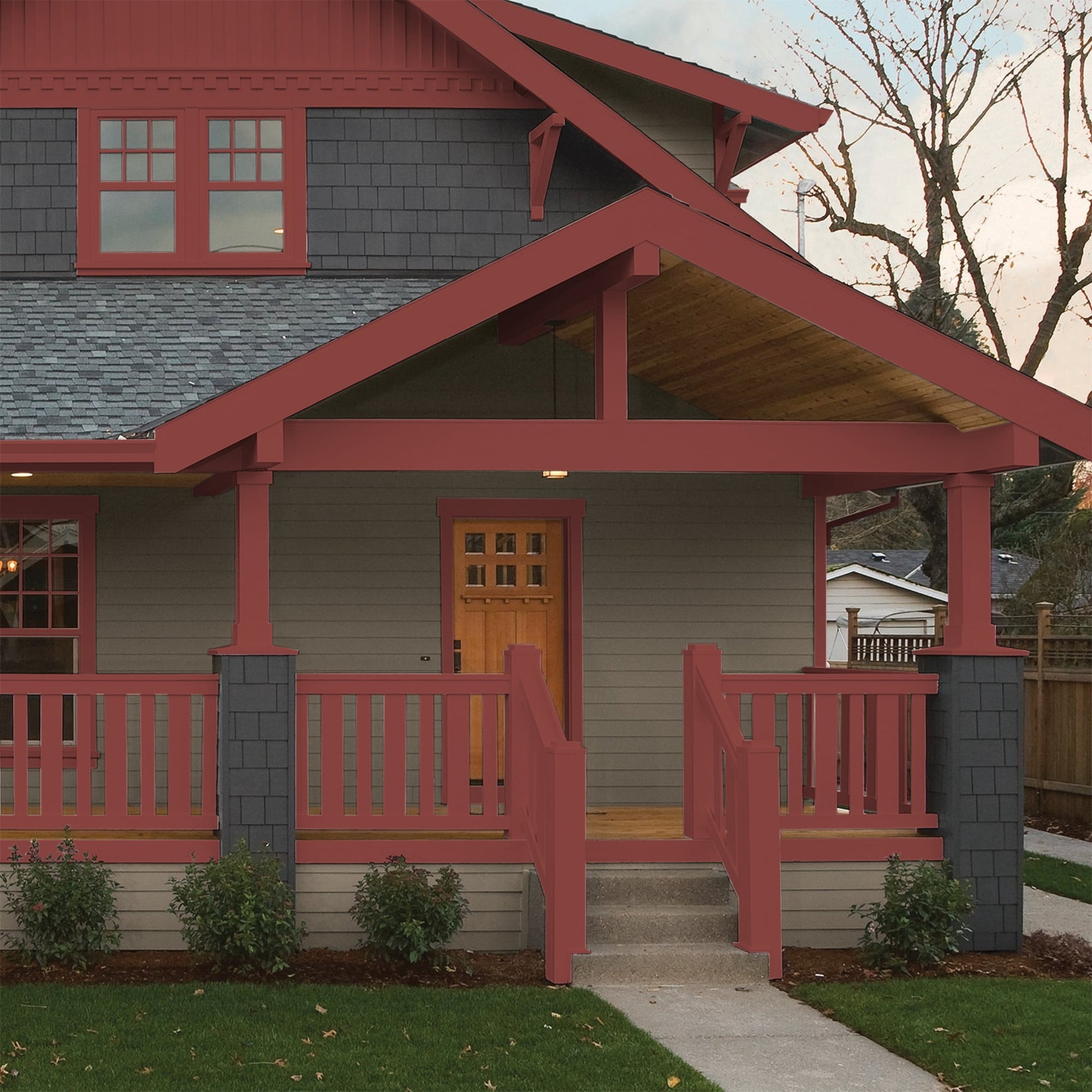 Glidden HEP Brick Dust / Red Semi-Gloss Exterior Paint with Primer, 1 Quart