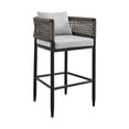 thumbnail image 3 of Armen Living Alegria 26" Aluminum Outdoor Counter Height Bar Stool in Gray, 3 of 11