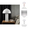 thumbnail image 5 of Modern Table Lamp with Dome Shade for Home Decor - Decorative Display for Bedroom and Living Room Accent - Contemporary Nightstand Bedside Lamps, for Table Desk Styling - 22", White, 5 of 7