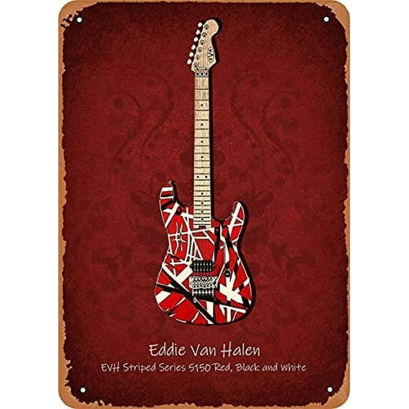 2021 Famous Guitars Eddie Van Halen Plaque Poster Metal Tin Sign Vintage Retro Wall 8x12 inches Home Decoration