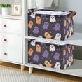 thumbnail image 2 of Yayeee Foldable Storage Basket for Shelves with Handles Waterproof Cloth Bins, Orange Halloween Ghosts, 2 of 7