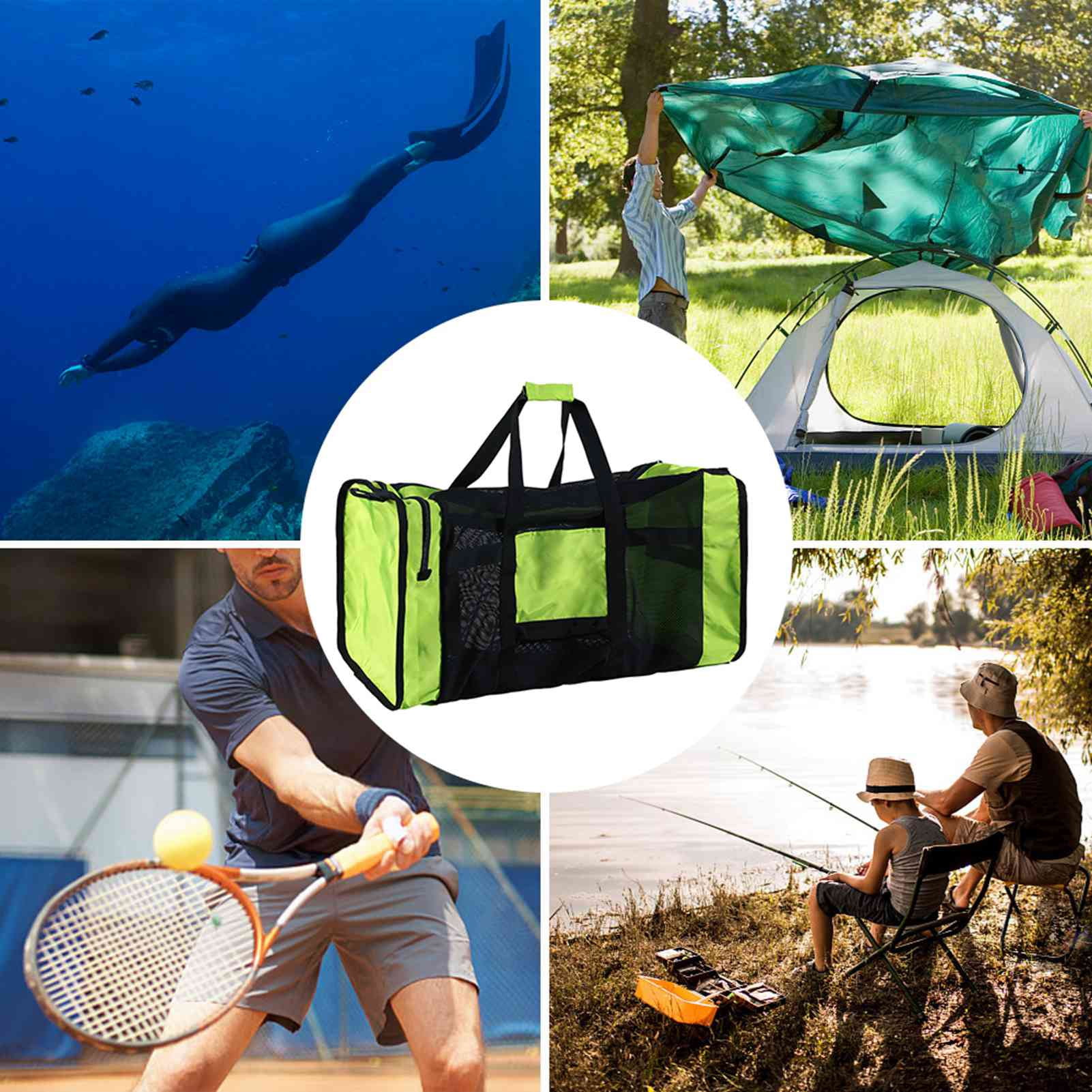 Duffle 100L Mesh Duffle Gear Bag For  Diving Snorkeling Swimming Beach And Sports Equipment
