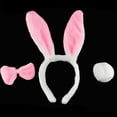 thumbnail image 5 of Diadema con orejas de conejito de peluche para niñas de Pascua, pajarita, cola, disfraz de Cosplay para fiesta, 5 of 5