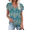 thumbnail image 2 of T-shirt Imprimé pour Femmes Col en V Haut Ample, 2 of 4