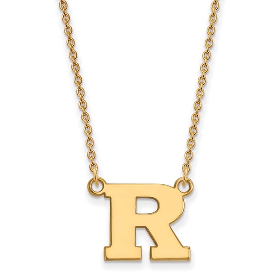 10k Yellow Gold Logoart Rutgers Small Pendant Necklace