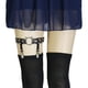 thumbnail image 5 of huecas de material cuero perfecl para mujer con remaches de la pierna con liga elástica y arnés antideslizante para Cosplay Negro, 5 of 8