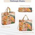 thumbnail image 6 of FORMRS Womens Corduroy Tote Bag Crossbody Shoulder Handbag with Pocket, Pink Cityscape Painting, 6 of 7