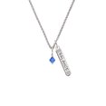 thumbnail image 2 of Delight Jewelry September - Blue Crystal Bicone Silvertone Balance Bar Charm Necklace, 23", 2 of 4