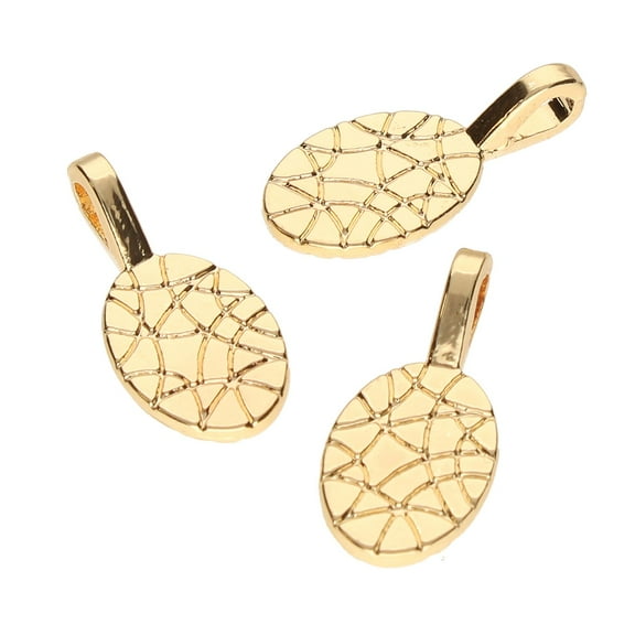 The Beadsmith Basic Elements Glue On Bails – Gold Plated – 10 x 23mm – 3 Pieces – Pendant Bails for Cabochons, Glass Beads, Ceramic, Crystal and Flat-Back Findings for Necklaces & Jewelry Making
