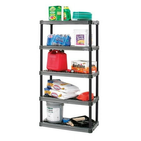 Plano 5 Shelf 36in x 18in x 73.75in Storage Plastic Shelving Organizer