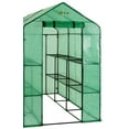 thumbnail image 3 of Machrus Ogrow Deluxe Walk-In Greenhouse with 2 Tiers and 12 Shelves - Green Cover, 3 of 7