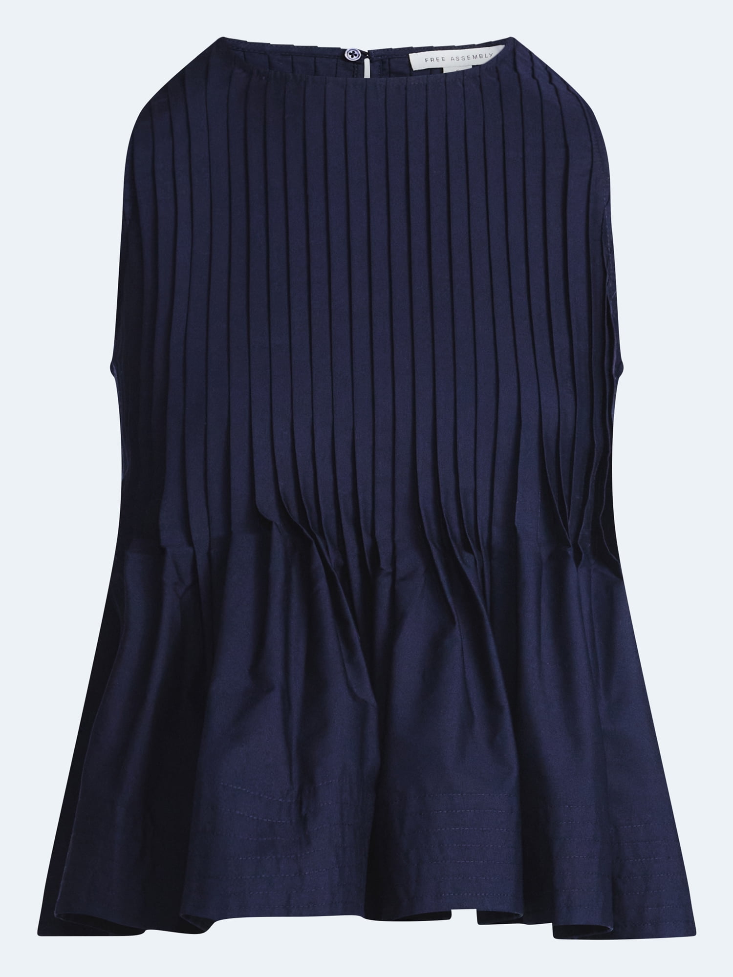 Free Assembly Women's Sleeveless Pintuck Peplum Top, Sizes XS-XXL