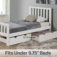 thumbnail image 5 of Alaterre Furniture Aurora Set of 2 Pine Wood Underbed Storage Drawers on Wheels, Bedroom Dresser Organizer Shelf, White, 5 of 11