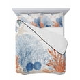 thumbnail image 7 of Quilts Twin Size Bedding Set, Orange Navy Blue Coral Lightweight Quilted Comforter, Summer Beach Coastal Ocean Soft Reversible Bedspread Coverlet with Pillow Covers for All Season, 68" x 86", 7 of 7