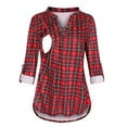 thumbnail image 1 of DPTALR Blouse d'Allaitement à Carreaux à Manches Longues pour Femmes Enceintes pour l'Allaitement, 1 of 8
