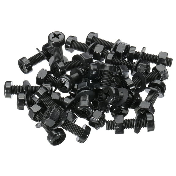 Uxcell M8x30mm Black Nylon Bolts Plastic Nuts Full Thread Head Screws and Nuts Set for Industrial Home Fastening Projects, 24 Sets