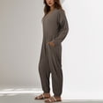 thumbnail image 3 of One Piece Jumpsuits for Women Casual Loose Long Sleeve V Neck Oversized Pajamas Onesie Date Night Rompers, 3 of 6