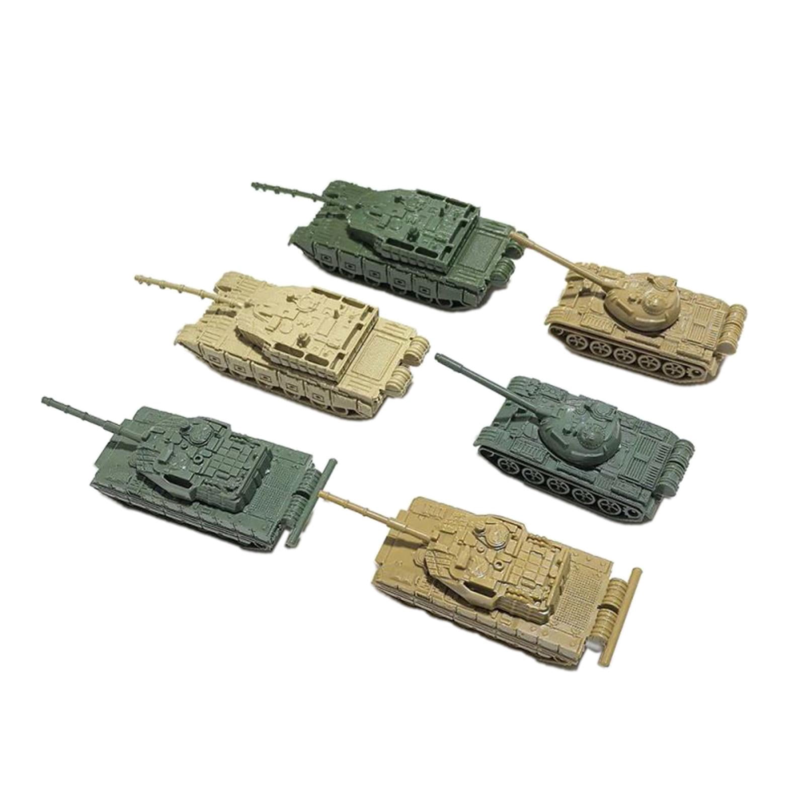 JWQFBC 6 Pieces Tank Model Building Kit DIY Assembly 1:144 Scale Miniature Collectibles Style A