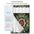thumbnail image 2 of No Hook Cloth Fabric Shower Curtain with Snap in Liner, Boho Flower Waterproof Shower Curtains Set with See Through Top Window, Bohemian Gorgeous Patterns Ethnic Bohemian Bath Curtains Shower 72"x78", 2 of 6