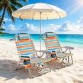 thumbnail image 2 of GVDV Backpack Beach Chair Set of 2, Portable Folding Beach Chair with Cup Holder and Towel Bars, 4-Position Adjustable Reclining Chair for Beach, Camp, Outdoor, 2 of 8