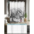 thumbnail image 6 of No Hook Cloth Fabric Shower Curtain with Snap in Liner, Dinosaurs Girl Waterproof Shower Curtains Set with See Through Top Window, Gray Funny Cartoon Animals Forest Bath Curtains Shower 72"x78", 6 of 6