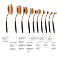 thumbnail image 3 of Juego de brochas de maquillaje Yoseng, 10 piezas, cepillo de dientes ovalado profesional, 3 of 7