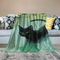 thumbnail image 5 of FCXZI Flannel Blanket Black Cat Water Lilies Soft Cozy Multi-Purpose 40*50in, 5 of 7