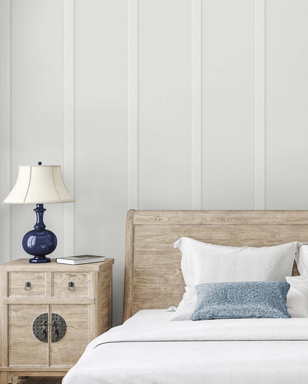 NextWall Arctic Grey Faux Board & Batten Peel and Stick Wallpaper