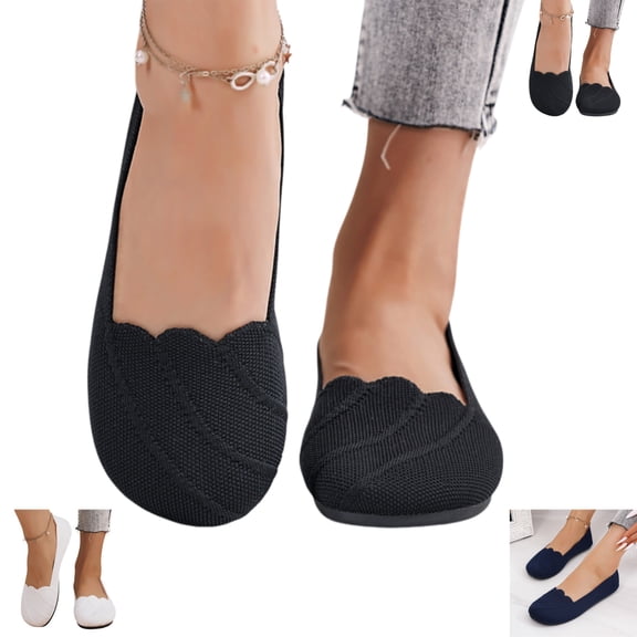 YOUYEDIAN Flat Shoes for Women Dressy Slip on Non Slip Loafers Spring Summer Work Walking Shoes Comfortable Closed Toe Orthopedic Shoes