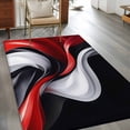 thumbnail image 2 of Abstract Water Ripple Area&nbsp;Rug 3x5ft Red Black White Stitching Non-Slip&nbsp;Washable Square&nbsp;Rugs Soft Felt Indoor Floor Mat for Bedroom Kitchen Living Room Bathroom, 2 of 9