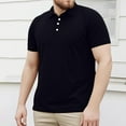 thumbnail image 5 of Plus Size Golf Shirts for Men M-5X Big & Tall Cotton Short Sleeve T-Shirts Button Collared Pullover Slim Solid Color Workout Tees Tops, 5 of 8