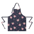 thumbnail image 2 of Pioneer Flower Floral Print Pattern Apron for Women and Men, Cotton Linen Waterproof with Pockets, Adjustable, 33x27 Inch for Kitchen, Gardening, BBQ, Salon, 2 of 6