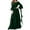 Dark Green, variant on Women's Fashion Long Sleeve,Women's Vintage Solid Color Lace Collar 3/4 Sleeve Cos Dress Orange