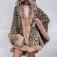 thumbnail image 2 of Suéter tipo chal con estampado de leopardo y cuello tipo capa de moda de otoño e invierno para mujer, 2 of 6