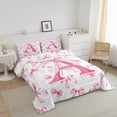 thumbnail image 4 of Manfei Pink Bow 2pcs Twin Comforter Set,Initial Monogrammed,Breathable Kawaii Bedding, 4 of 8