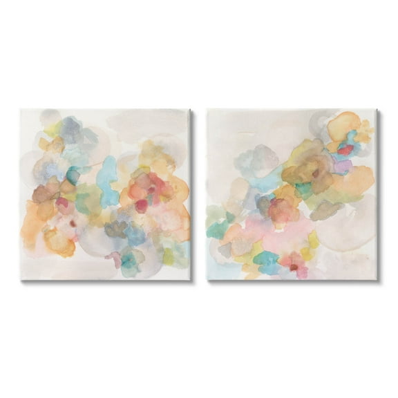 Stupell Industries Abstract Pastel Watercolor Composition Painting Gallery Wrapped Canvas Print Wall Art, Set of 2, Design by Jodi Fuchs