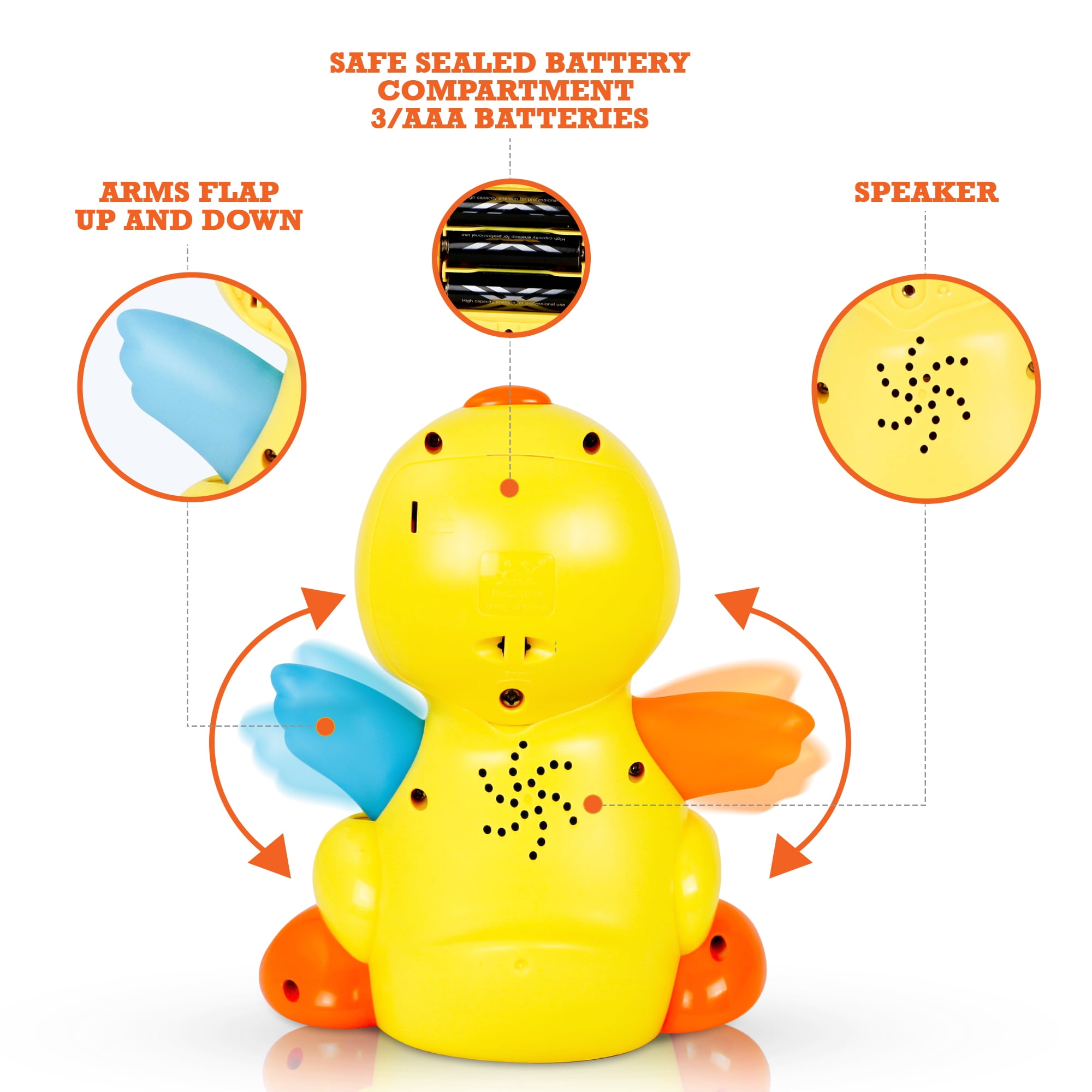 Toyk Kids Toys Musical Duck Toy Lights Action With Adjustable Sound for 1 2 3 or for sale online 