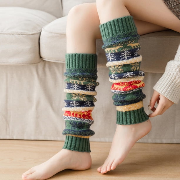 Calentadores De Piernas De Lana De Punto Nórdico - Calcetines