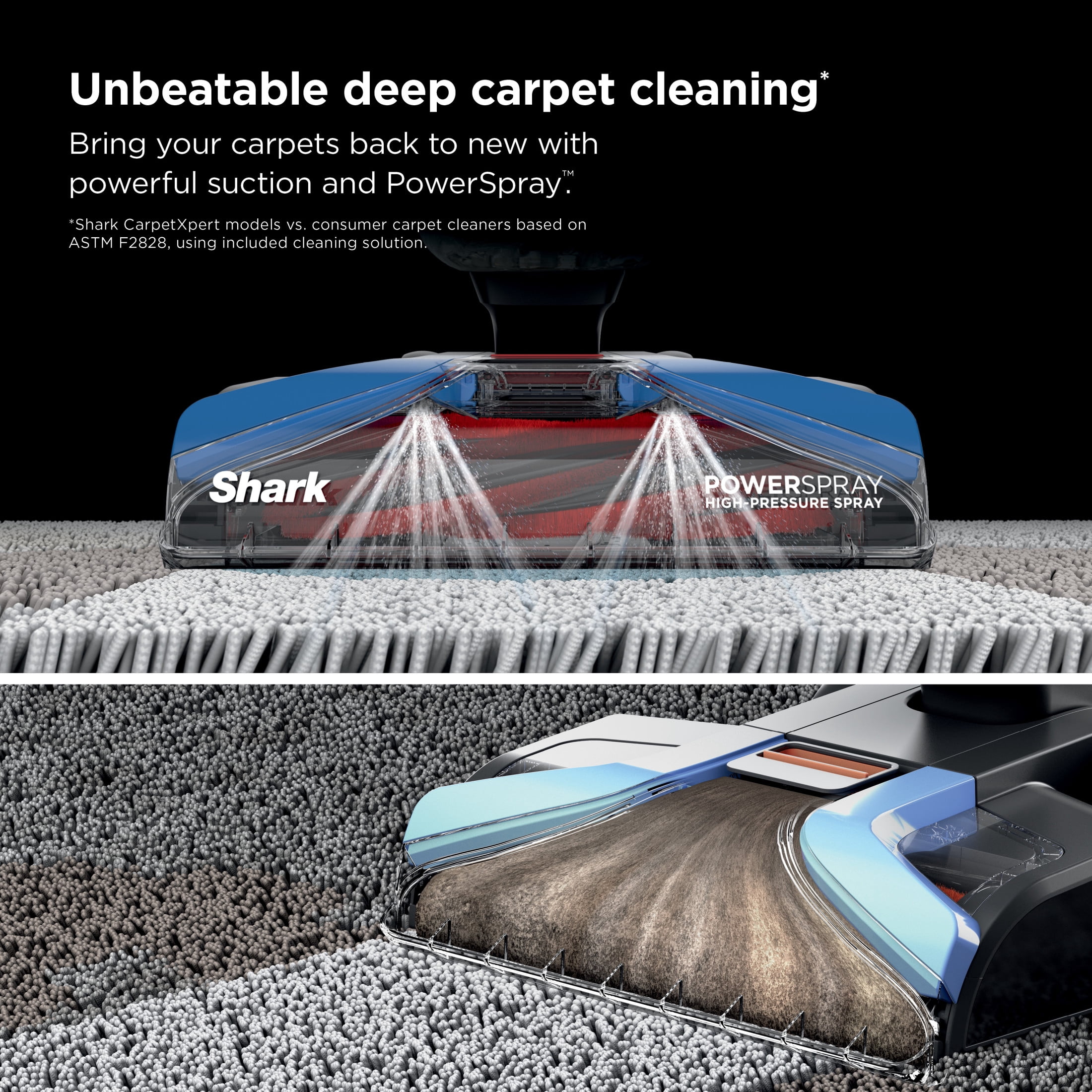 Shark CarpetXpert Upright Carpet & Area Rug Cleaner, Pet Friendly, Lightweight & Powerful, Dirt & Odor Removal, Carpet Shampooer, Cleaning Solution, EX120 Blue