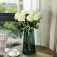 thumbnail image 3 of Zukuco 12 PCS Rose Artificial Flowers, Fake Roses Realistic Silk Roses with Single Stems, Faux Roses Bouquet for Wedding Centerpieces Halloween Party Home Table Decorations (White), 3 of 5