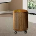 thumbnail image 6 of deevoka Trash Can with Lid Round Stylish Waste Basket for Living Room Study Bathroom With Wheels, 6 of 9
