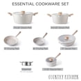 thumbnail image 2 of Juego de utensilios de cocina de aluminio fundido antiadherentes Country Kitchen: utensilios de cocina duraderos para la cocina diaria, mango redondo color crema, 11 piezas., 2 of 5
