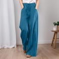 thumbnail image 2 of Pantalones rectos de cintura alta para mujer: pantalones informales con cordón para el día a día y el deporte, 2 of 4