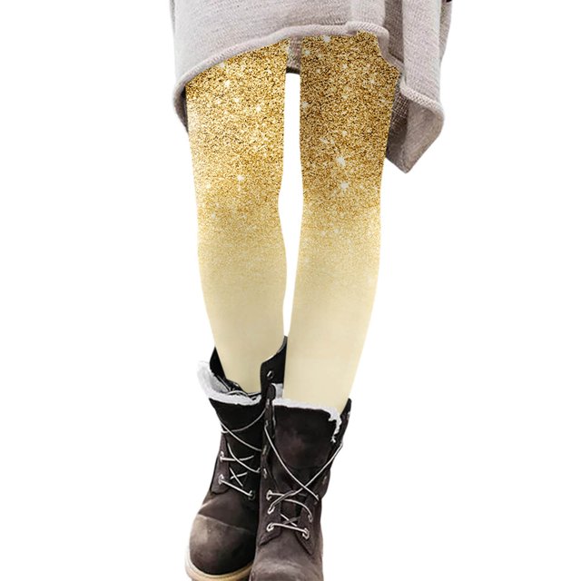 Gibobby Leggings térmicos mujer Leggings con estampado de moda para mujer Leggings elásticos pantalones casuales botas pantalones(Amarillo,CH)