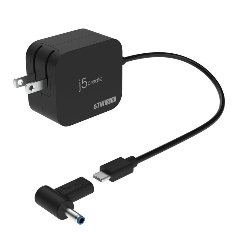j5create 67W Gan PD USB-C Mini Charger with 4.5 mm DC Converter Jup1565