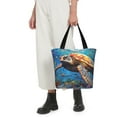 thumbnail image 4 of Bingfone Colorful Underwater Sea Turtle Women Shoulder Tote Bags Casual Bag Ladies Shopping Handbag, 4 of 6